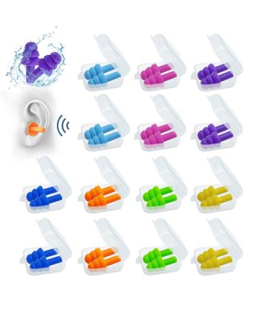 Silicone Ear Plugs for Sleeping 14 Pairs Reusable Earplugs Noise Reduction Ear Plugs Soft Waterproof Earplugs Hearing Protection for Concert Swimming Study Loud Noise Snoring