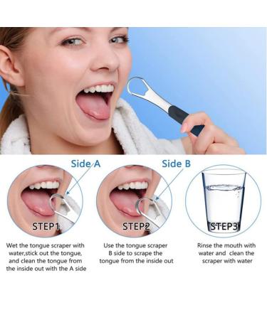 XIN HUA Tongue Brush (4+4pack) for Adults and Kids - Stainless Steel and Plastic Tongue Scraper Cleaner for Bad Breath - Buy Online on GoSupps.com