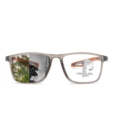 Keelar blue light-blocking multifocal photochrome reading glasses sports cycling reading glasses computer glasses 2.0x (color: orange size: 2.0x_anti Blue Light Multifocal Photochromism) 2.0x_anti Blue Light Multifocal Photochromism Orange Orange
