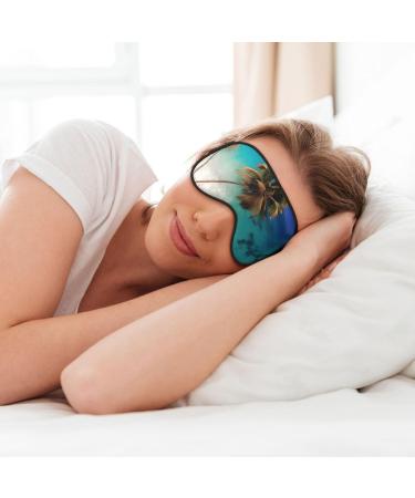 Caribbean Islands Adjustable Eye Mask - Soft Elastic Sleep Mask for Men & Women - Nighttime Comfort in Black - Buy Online on GoSupps.com