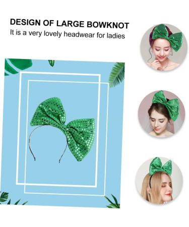 Beavorty Oversized Butterfly Headband Red Hair Accessories Sequin Headband Head Bands for Women's Hair Makeup Bowknot Headband Sequin Bow Headpiece Valentine Party Glitter Headband Green One Size Green - Buy Online on GoSupps.com