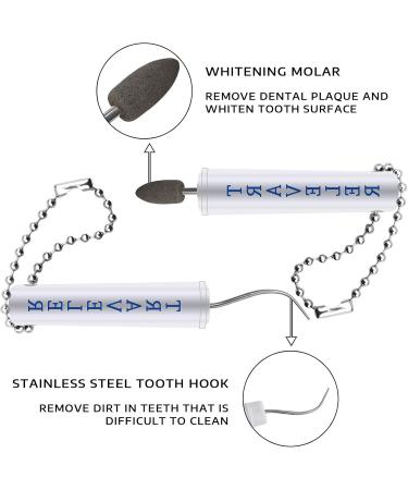 Blmhtwo 2 Routing Teeth Cleaning Tools - Travel Dental Pick Kit Plaque Remover with Keychain & Stand - White/Blue Compact Size - Buy Online on GoSupps.com