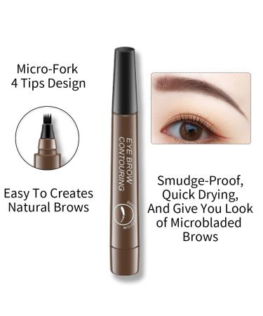 Waterproof Eyebrow Pencil & Pen - 24-Hour Durable Microblading in Dark Brown - Natural Looking Eyebrows - Buy Online on GoSupps.com