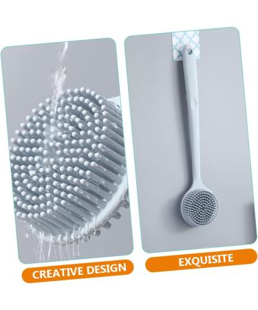 Silicone Back Scrub Brush with Handle - Bath Tub & Shower Cleaning Scrubber for Men - Buy Online on GoSupps.com
