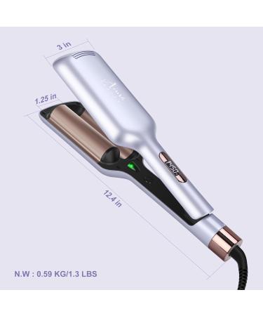 32mm Aima Beauty Twins Mermaid Hair Waver - Anti-Scald Curling Iron for Beach Waves | 1.25 Inch Dual Barrel | Fast 15S Heating - Perfect for All Hair Types (Light Purple - Buy Online on GoSupps.com