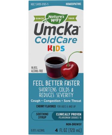 Nature's Way Umcka ColdCare Children's Cherry Syrup - Kids 6+ - 4 oz - Buy Online on GoSupps.com