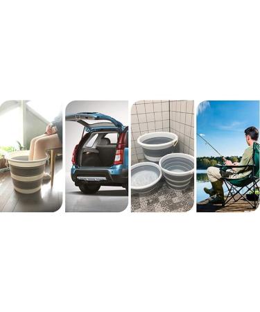 Foldable Large Bucket 30L Thickened Large Capacity Laundry Bucket Portable Household Foot Bath Plastic Bath Portable Portable (Color : Blue) hmdzz Present Journey - Buy Online on GoSupps.com
