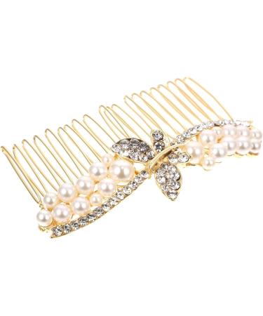 Beaupretty Bridal Hair Pin alloy rhinestone hair gold headpiece gold hair clip wedding headpiece for bride crystal hair gold bride rhinestone hair bridal headpiece bride hair Gold - Buy Online on GoSupps.com