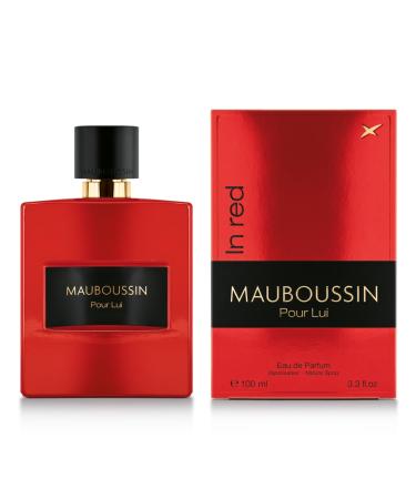 Mauboussin - Pour Lui In Red 100ml (3.3 Fl Oz) - Eau de Parfum for Men - Woody & Spicy Scents Woody & Spicy 3.3 Fl Oz (Pack of 1)
