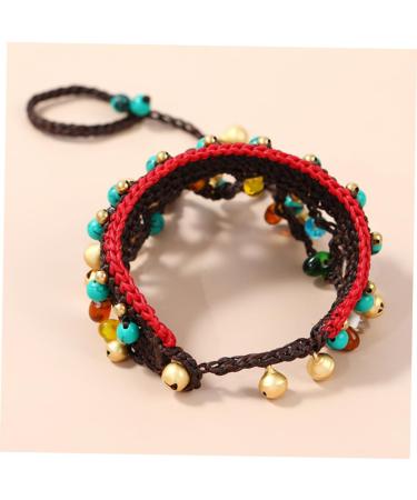 VALICLUD 1pc Glass Wax Rope Bracelet Straw Purse Braided Bracelet Summer Bracelets for Women Pearl Bracelets Friendship Braids Womens Bracelets Delicate Copper Bells Girl One-piece Jewelry - Buy Online on GoSupps.com