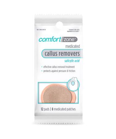 Comfort Zone Medicated Callus Removers, Effective Callus Removal Treatment with Salicylic Acid, 8 Medicated Patches and 12 Protective Pads