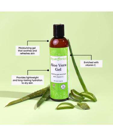 Sky Organics Aloe Vera Gel 8 fl oz - 100% Pure & Natural Moisturizer - Buy Online on GoSupps.com