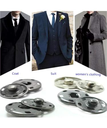 50 Sets 3/4 inch Sew-on Metal Snap Buttons for Clothing - Silver Fasteners - Buy Online on GoSupps.com