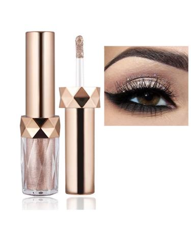 Glitter Eyeshadow Metallic Eye Shadow Liquid Dazzling Glitter Shiny Shimmer Diamond Pearlescent Eyeliner Liquid Eye Makeup Cosmetic Highly Pigmented Non-Greasy Vegan (#06)