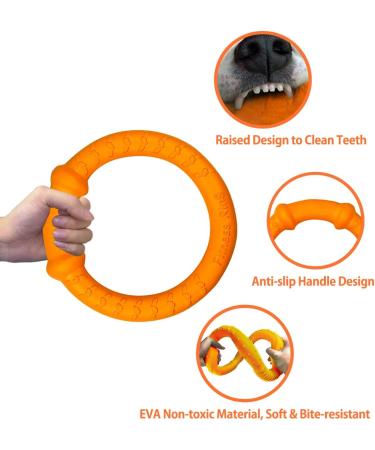 Laroo Indestructible Dog Frisbee | Floatable Flying Disc Toy for Medium Large & Small Dogs | Summer Pet Training - 18cm Orange - Buy Online on GoSupps.com