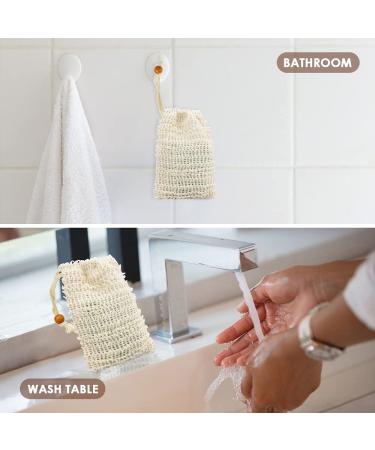 2 Pack Natural Sisal Soap Exfoliating Bag | Zero Waste Mesh Bar & Loofah Holder | Organic Soap Saver for Shower Bath - Buy Online on GoSupps.com