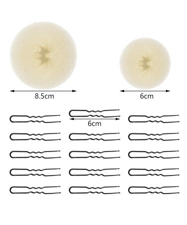 VEGCOO 6-Piece Donut Bun Maker Set - Hair Styling Aid Nylon Hair Ties Cream White - Perfect for Effortless Hairstyles - Buy Online on GoSupps.com