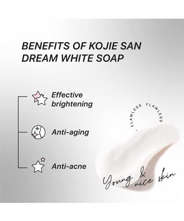 Kojie San Dream White Soap Brightens & Reduces Aging - 2 Bars, 65g - Anti-Aging Skin Care - Buy Online on GoSupps.com