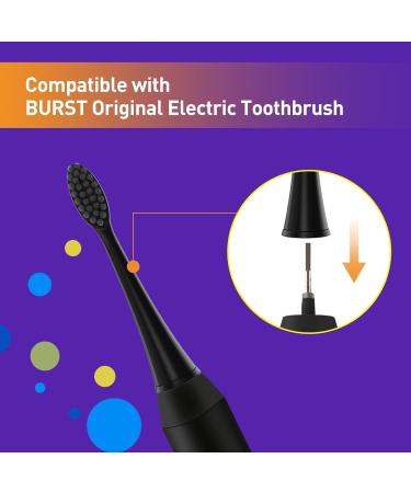 Toothbrush Replacement Heads for Burst Sonic Electric Toothbrush - Soft Bristles for Deep Cleaning & Teeth Whitening - Black - Buy Online on GoSupps.com