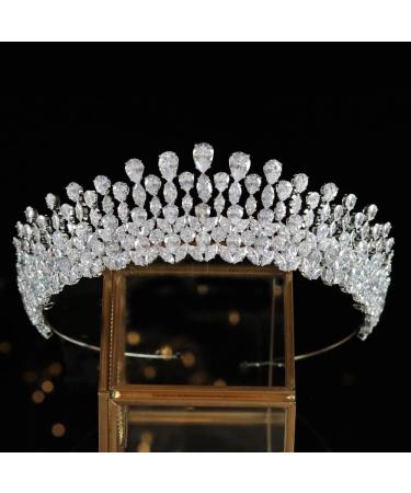 5A Cubic Zirconia Wedding Tiara Crown - Bride & Queen Hair Accessory - Buy Online on GoSupps.com