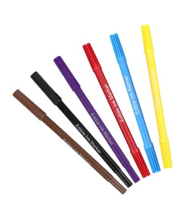 GRADENEVE 6pcs Biscuits Decor Cake Boxes Cake Marking Pens Cake DIY Pens Edible Coloring Markers Plastic