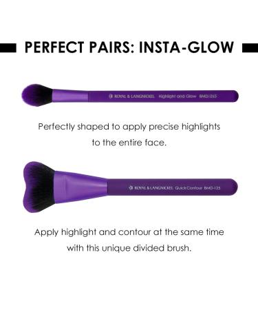 MODA Perfect Pairs Insta-Glow Makeup Kit with Contour and Highlight Brushes - Purple - Buy Online on GoSupps.com