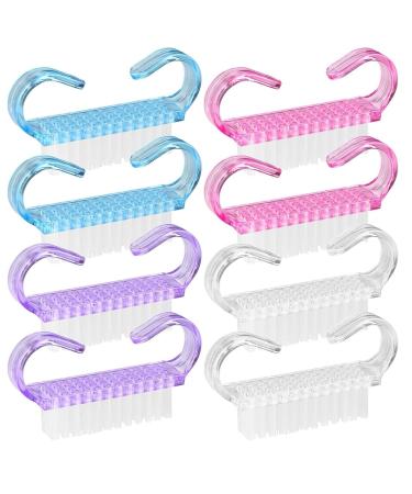 BHIPKOT 8 Pieces Nail Brush Nail Cleaning Brush Fingernail Exfoliating Cleaning Brushes Manicure Pedicure Scrubbing Tool for Toes and Nails Home and Garden Use