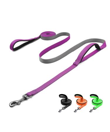 Demigreat tow lines for dogs 1.5m / 3m / 5m Robust long dog leash training line with padded handle and hand loop training leash for small to large dogs 1.5m / 5ft violet