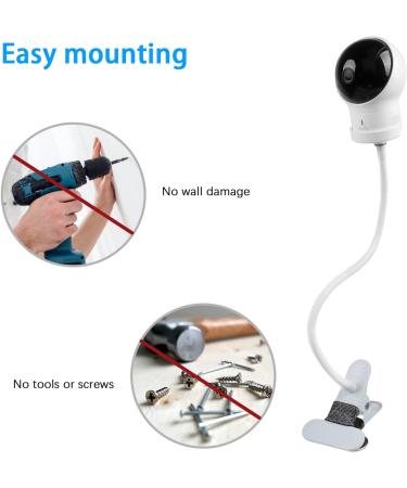 HOLACA Baby Monitor Camera Holder for eufy SpaceView Baby Monitor | 5 Inch LCD Display | Clip Mount for Crib | White - Buy Online on GoSupps.com