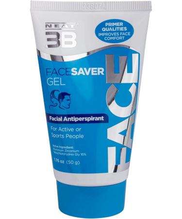 Neat Feat 3B Face Saver Antiperspirant Gel for Facial Perspiration & Shine, White and Blue, 1.76 Fl Oz
