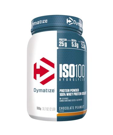 Dymatize ISO 100 Chocolate Peanut - Whey Protein Hydrolysate + Isolate Powder 900 g