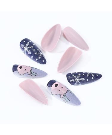 Brishow Christmas Snow Artificial Nails - 24-Piece Ballerina Press-On Nail Set for Women & Girls - Festive Full Cover Decorations - Buy Online on GoSupps.com