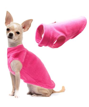 Dog Fleece Vest Soft Winter Jacket Sweater with D-Ring Leash Cold Weather Coat Hoodie for Small Medium Large Dogs Dark Pink Small S Pink