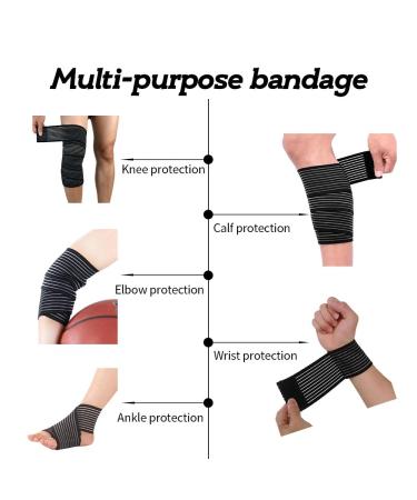 Compression Wraps for Legs | Elastic Knee & Calf Bandages for Edema | 4-Piece Lymphedema Support for Men & Women - Buy Online on GoSupps.com