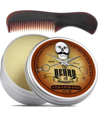Moustache & Beard Wax (15ml) with Pocket-Sized Beard Comb Promotes Hair Growth & Moisture Resistant Moustache & Beard Wax Strong Hold Made with All Natural Ingredients Cedarwood - Buy Online on GoSupps.com