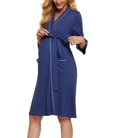OCCIENTEC Women's Maternity Nursing Robe & Hospital Gown - Navy XL - Buy Online on GoSupps.com
