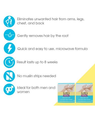 Surgi Microwave Body Hard Hair Removal Wax 4 Oz - 2 Pack - Buy Online on GoSupps.com