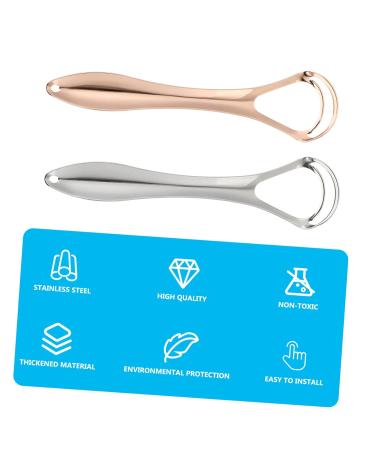 FRCOLOR 2pcs Stainless Steel Tongue Brush - Best Oral Care Tool for Fresh Breath - Buy Online on GoSupps.com