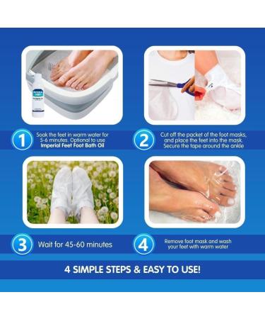 Pedicure Grade Foot Masks That Remove Dead Skin | Smooth and Soften Foot Peel mask for Dry Cracked feet Premium | Callus Removal | Imperial Feet - Buy Online on GoSupps.com
