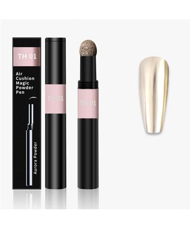 Chrome Air Cushion Nail Powder Pen - Holographic Mirror Effect Manicure Magic Pen - Laser Gold Silver Phantom Sponge Nail Pen - 1PC - Buy Online on GoSupps.com