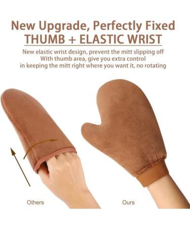 GAIYAH Self Tanning Mitt Set - 5 in 1 Fake Tan Glove Kit with Back Tanning Mitt and Lotion Applicator - Buy Online on GoSupps.com