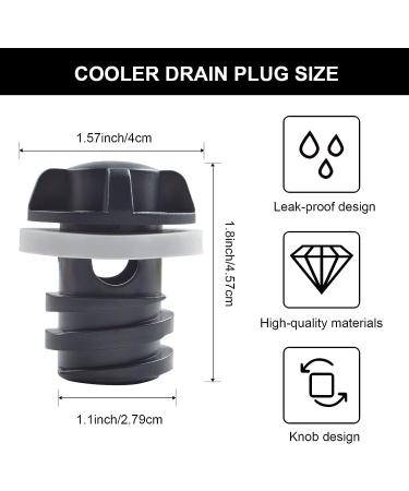 Hermard Yeti Cooler Drain Plug Replacement Accessories - 1 Pack/2 Pack/4 Pack | Fits Yeti, ORCA, and More | Black | Easy Installation - Buy Online on GoSupps.com
