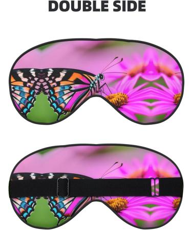 Buy Floral Butterfly Print Double-Sided Eye Mask | Soft Light Blocking Sleep Mask for Better Sleep Quality - Buy Online on GoSupps.com