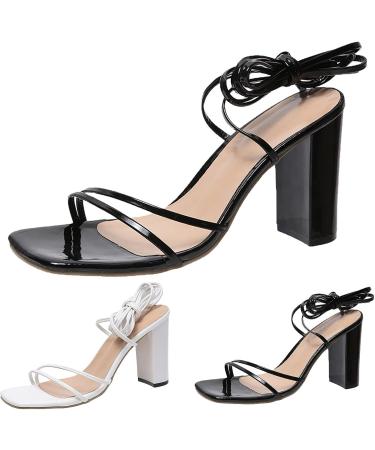 Buy XTZYGLFD Women s Spring Summer High Heel Chunky Sandals - Open Lace Breathable Sexy Style - Black Size 5 UK - Buy Online on GoSupps.com