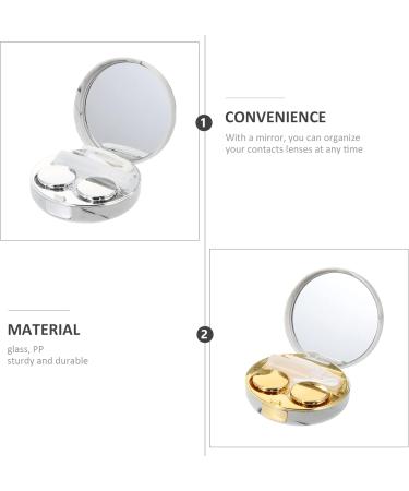 Heallily Double Box Glasses Case - 2 Sets Contact Lens Organizer with Mirror & Storage for Travel - Buy Online on GoSupps.com