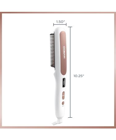 Conair Double Ceramic Straightening Brush - Heated Hair Brush for Smooth Shiny Hair | V-Shaped Bristles | International Shipping Available - Buy Online on GoSupps.com
