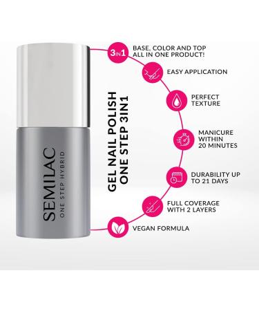 Semilac T19 Top No Wipe White Sprinkles 7 ml T19 White Sprinkles - Buy Online on GoSupps.com