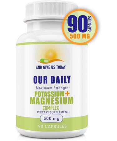Potassium Magnesium Supplement 500mg - 90 Capsules - Muscle Recovery & Leg Cramp Relief - Gluten-Free & Non-GMO - Buy Online on GoSupps.com