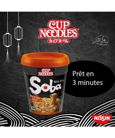 NISSIN Soba Cup - Sukiyaki Beef flavor - 1 box of 8 cups of 89g - Buy Online on GoSupps.com