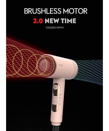 FUNTIN 2000W Ionic Hair Dryer with Brushless Motor for Salon Professional Use - Pink - Buy Online on GoSupps.com